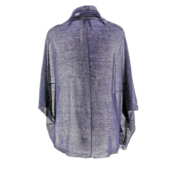 Angel of the North Sz S Navy Sheer Linen Blend Gossamer Thin Boho Jacket - Picture 2 of 8